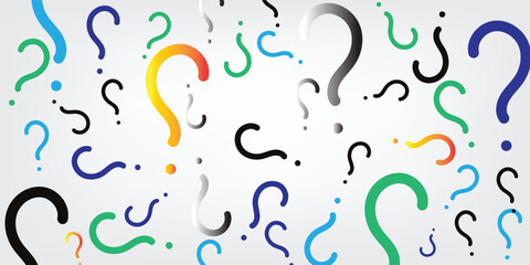 Colorful Festive. with colorful question .with white background.