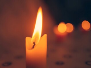 Fototapeta premium Warm candlelight illuminating shadows in quiet contemplation backdrop