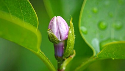 Close-up of a delicate pink flower bud