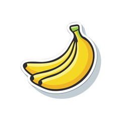 A vibrant and detailed illustration of a bunch of ripe, yellow bananas, ready to eat.