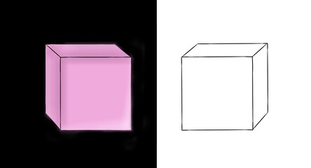 black and white box with reflection