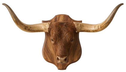 Texas Longhorn Taxidermy Mount on Wood Plaque