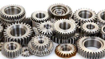 Closeup Shot of Metal Gears Collection Industrial Machine Parts