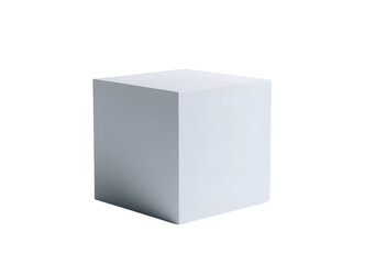 Fototapeta premium Blank white cube on a black background.