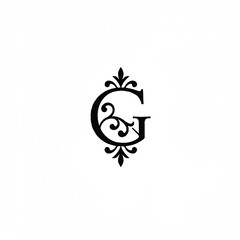 Elegant black capital letter G with ornate swirls and fleurdelis flourishes.