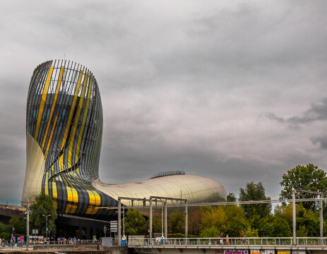 Cit&eacute; du Vin is a museum located in Bordeaux, France that also hosts exhibitions, shows, movie projections and academic seminars, generally centered around wine-related themes. Shot on 18 August 2025.