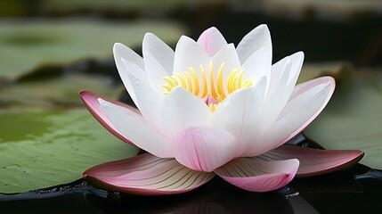 Stunning Water Lily Blossom on Pond Surface