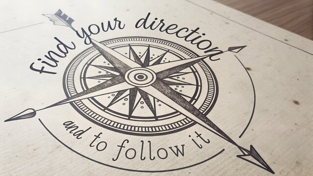 Inspirational Compass Artwork for Guidance and Motivation Design