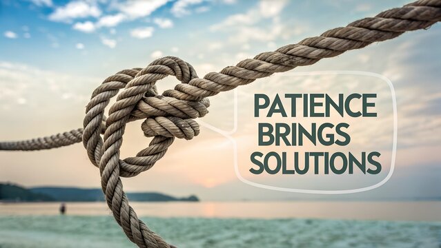 Inspirational Quote on a Nautical Theme with Rope and Sunset View - Powered by Adobe