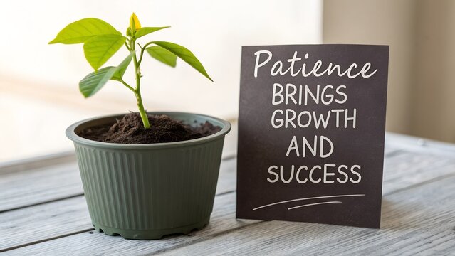 Patience Brings Growth and Success for Personal Development and Motivation - Powered by Adobe