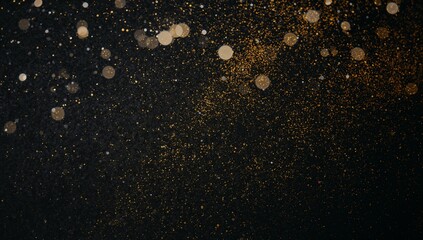 Abstract texture background with golden particles and bokeh effect
