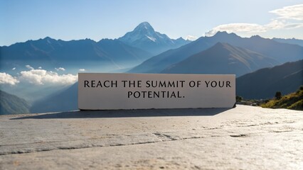 Inspirational Sign at Mountain View Encouraging Personal Growth