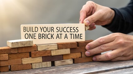 Build Your Success One Brick at a Time Conceptual Image