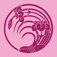 Flower symbol in a circle