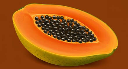 Tropical Papaya Fruit Vector