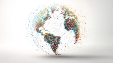 Abstract Earth Globe with Network Connections