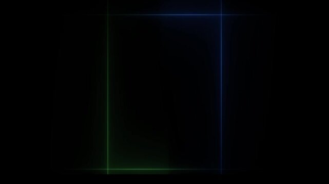 Neon square glowing in the dark, illuminate frame design with dynamic corners Neon frame loop cyberpunk footage rectangle retro shape shiny show space square technology.