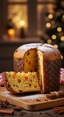 Christmas panettone slice