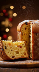 Christmas panettone slice