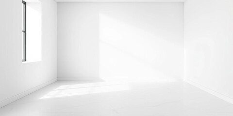 Obraz premium Crisp white corner, seamless walls and floor, minimalist design, minimalist, wall