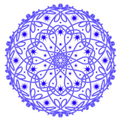 Glowing Blue Mandala Art for Meditation and Spiritual Energy Symmetrical Abstract Design