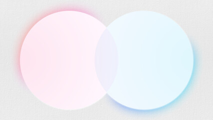 Overlapping Circles Frame in Soft Red and Blue