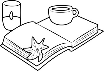 Cozy Autumn Scene coloring pages