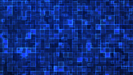 Dark Blue Digital Mosaic Art