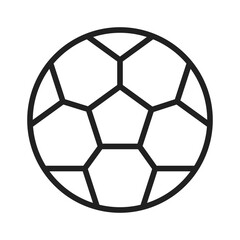 Obraz premium Soccer ball line icon. Classic football sport equipment. Thin line isolated symbol. Editable stroke.