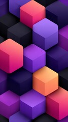 Obraz premium A vibrant and colorful abstract geometric background pattern featuring an array of multi colored three dimensional cubes creating a dynamic and modern visual effect.