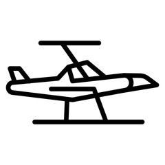 Seaplane Vector Line Icon Design