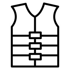Life Jacket Vector Line Icon Design