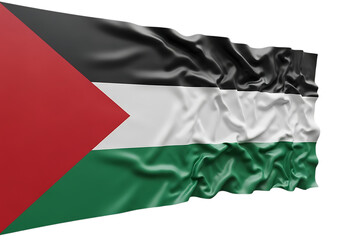 Obraz premium Waving palestinian flag isolated on transparent background