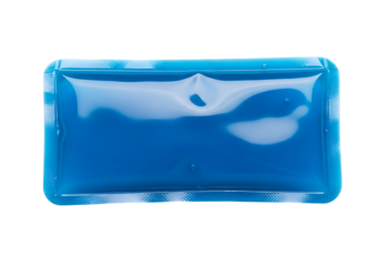 Blue gel pack for pain relief isolated on transparent background