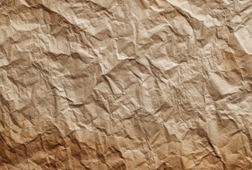 Obraz premium Close-up of crumpled textured paper with natural earthy tones and irregular