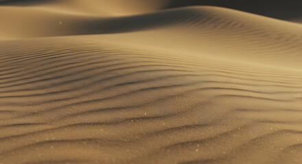 Obraz premium Golden Desert Sand Dunes with Wind-Created Ripple Patterns and Texture