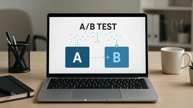 A B Test On Laptop For Conversion