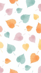 Obraz premium Soft Watercolor Autumn Leaves Seamless Pattern for Background