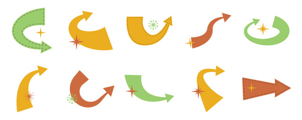 Set of Retro Arrow Mid Century