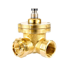Robust brass valve with multiple threaded ports for precise fluid control in industrial and plumbing. Ensures reliable flow regulation and system integrity.