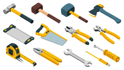 Essential construction toolset for building and repair projects