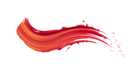 Dynamic brushstroke of vibrant red paint against a sleek black backdrop