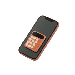 Obraz premium Conceptual illustration of digital finance calculation with phone and calculator on transparent