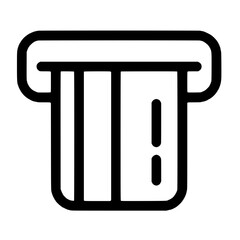 Minimal outline vector icon of ATM slot with bank card inserting for financial transaction concept