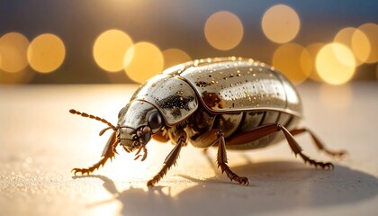 Golden beetle closeup