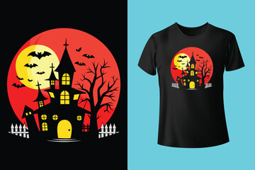 halloween background with cat and pumpkin t-shirt vector design