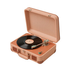 Nostalgic music listening with vintage style turntable in a minimalist presentation