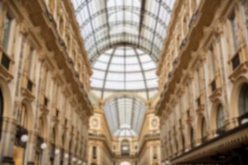 Blur Roof architecture view of the Galleria Vittorio Emanuele II at Milan