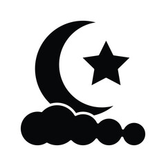Crescent moon icon design template