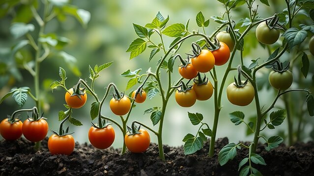 Time-lapse of tomato plants reverting through evolutionary stages, becoming wilder and more primitive.